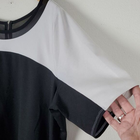 Lane Bryant Black & White Top. Sheer White Yolk with Black trim. Size 22/24 - Picture 3 of 7